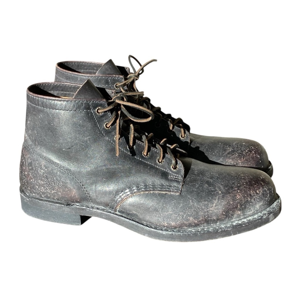 Frye Prison Boots Black Distressed Oil Resistant Leather 12806036 Men’s Size 13